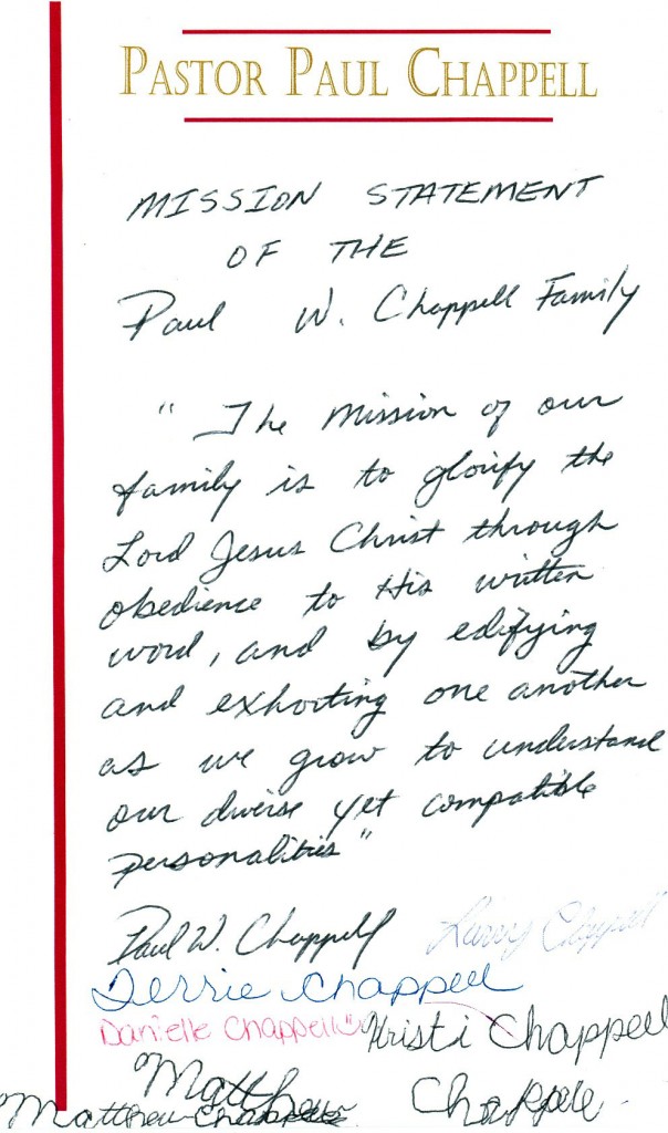 Our Family Mission Statement
